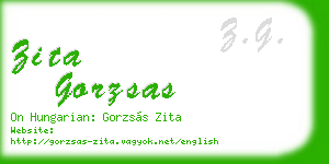 zita gorzsas business card